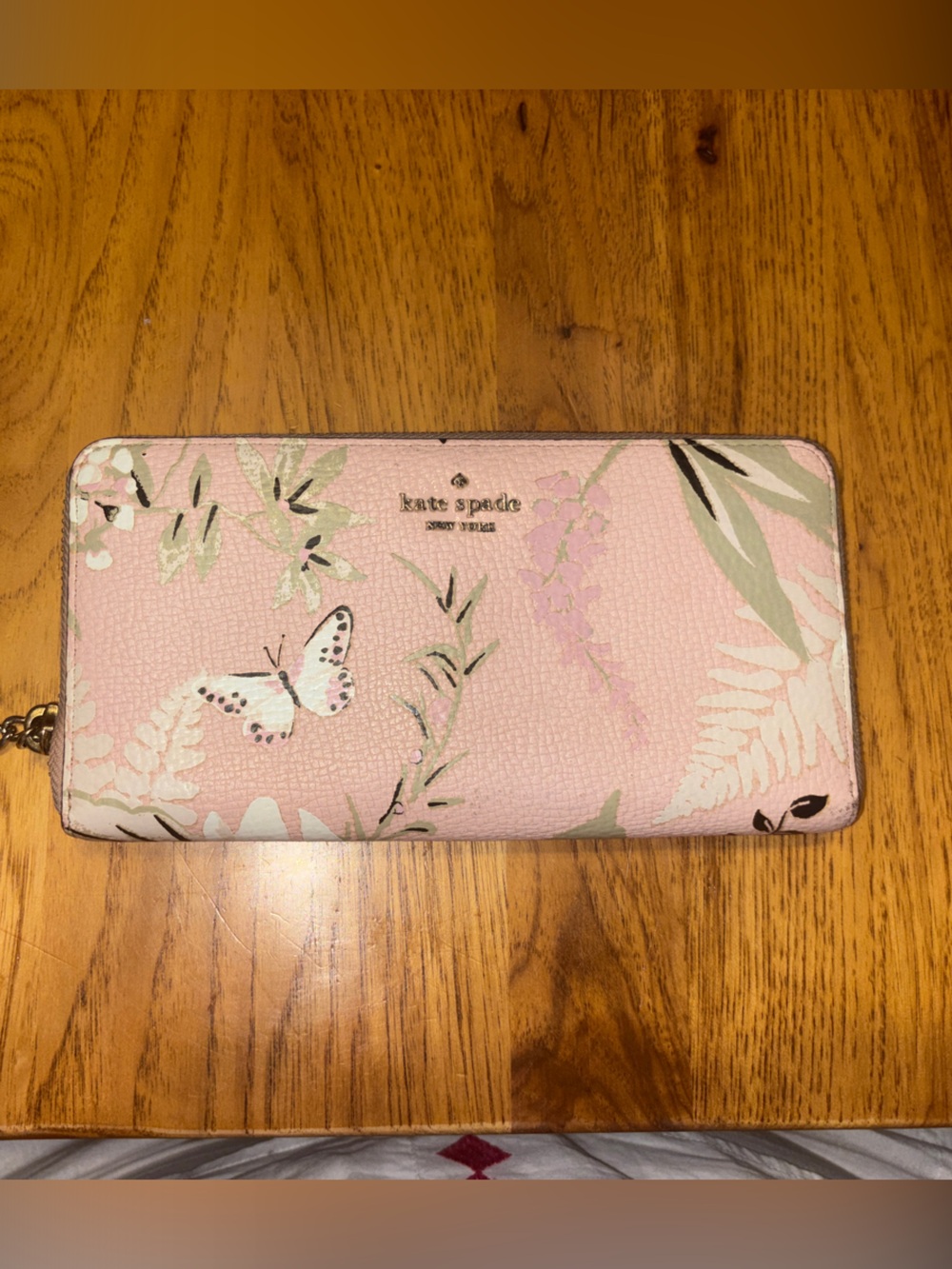 Kate Spade Pink Floral Butterfly Wallet